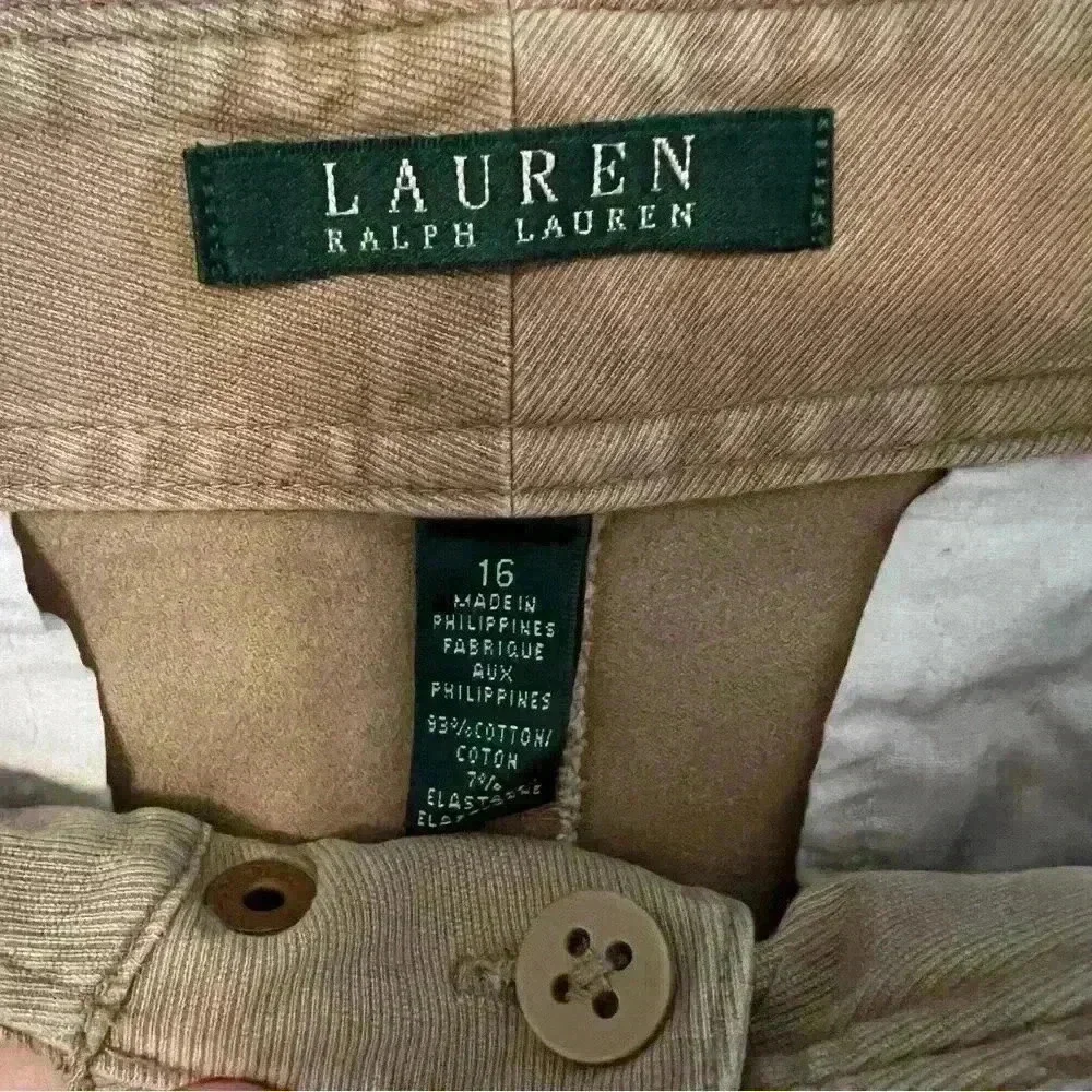 Lauren Ralph Lauren Tan Cropped Ankle Pants Womens Plus Size 16 GUC